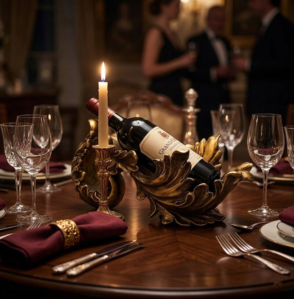 STOJAK NA WINO BUTELKI ZŁOTY RETRO DO SZAMPANA OZDOBA DEKORACJA NA STÓŁ