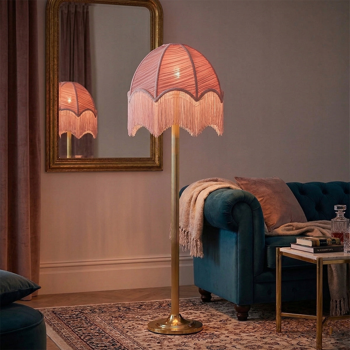 ABAŻUR NA ŻARÓWKĘ KLOSZ DUŻY 45cm E27 E14 DO LAMPY STOJĄCEJ WISZĄCEJ RÓŻOWY