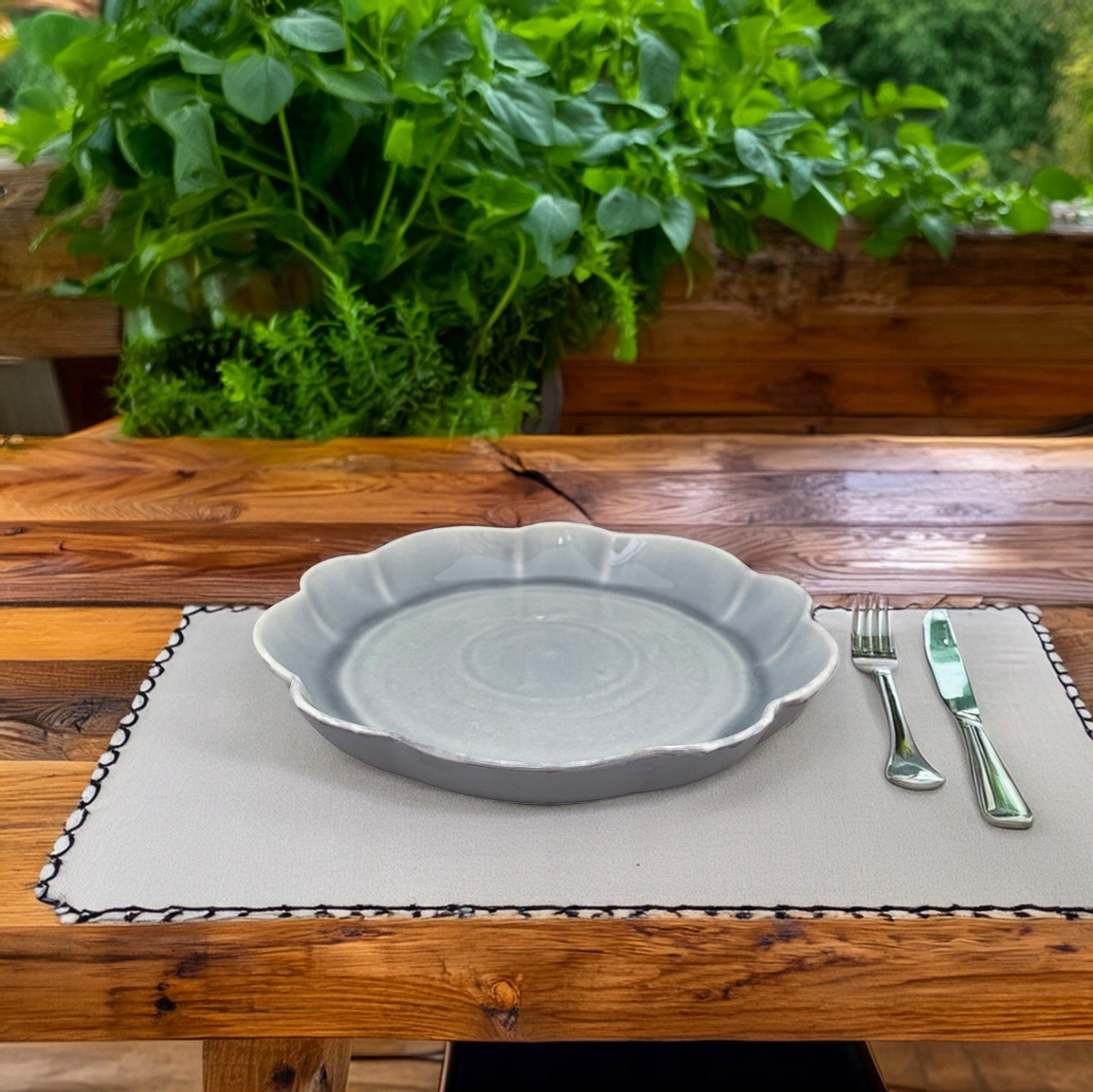 TALERZ GŁĘBOKI SZARY BŁĘKITNY 26cm