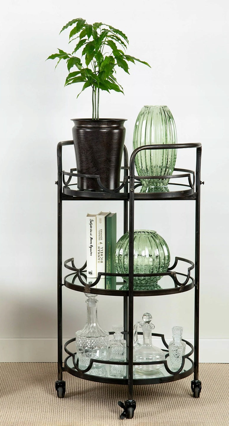 BAREK NA KÓŁKACH CZARNY MATOWY 90CM