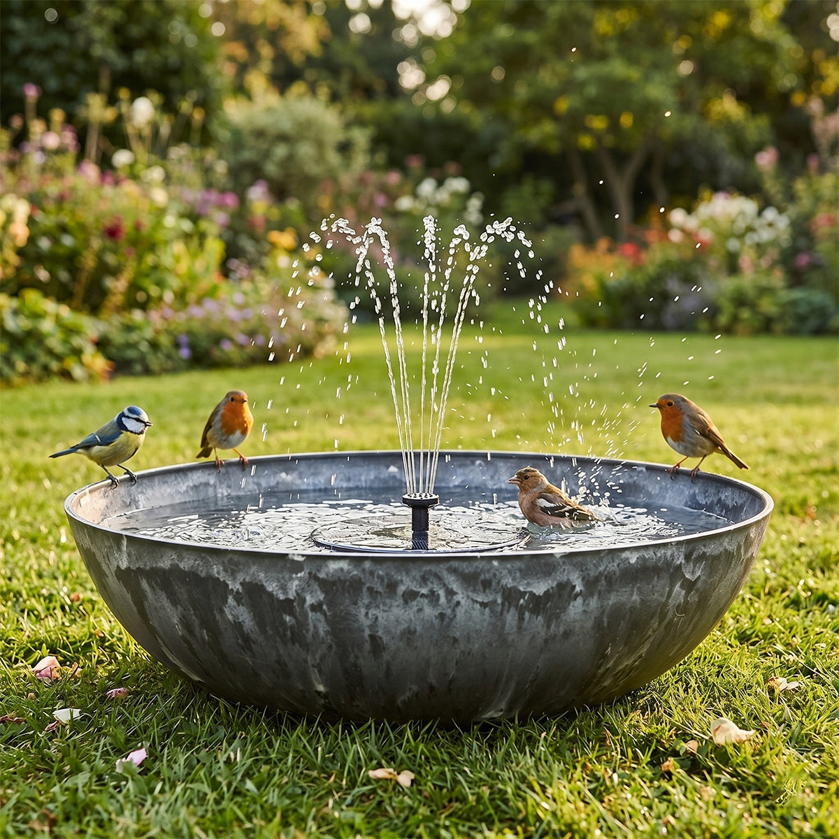 DUŻA MISA OGRODOWA 50cm DO FONTANNY OGRODU NA BALKON TARAS POIDEŁKO SZARA