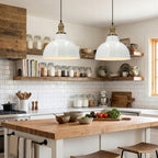 LAMPA SUFITOWA WISZĄCA NAD STÓŁ DUŻA 38cm BIAŁA LOFT METALOWA DO SALONU
