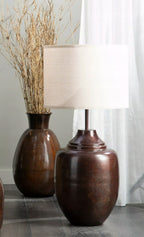 LAMPA PODŁOGOWA DO CZYTANIA 71CM E27 LOFTOWA STOJĄCA STOŁOWA BRĄZOWA DUŻA