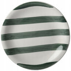 TALERZ DESEROWY 19cm CERAMICZNY TALERZYK W PASKI SERWIS NA SZTUKI CIASTO