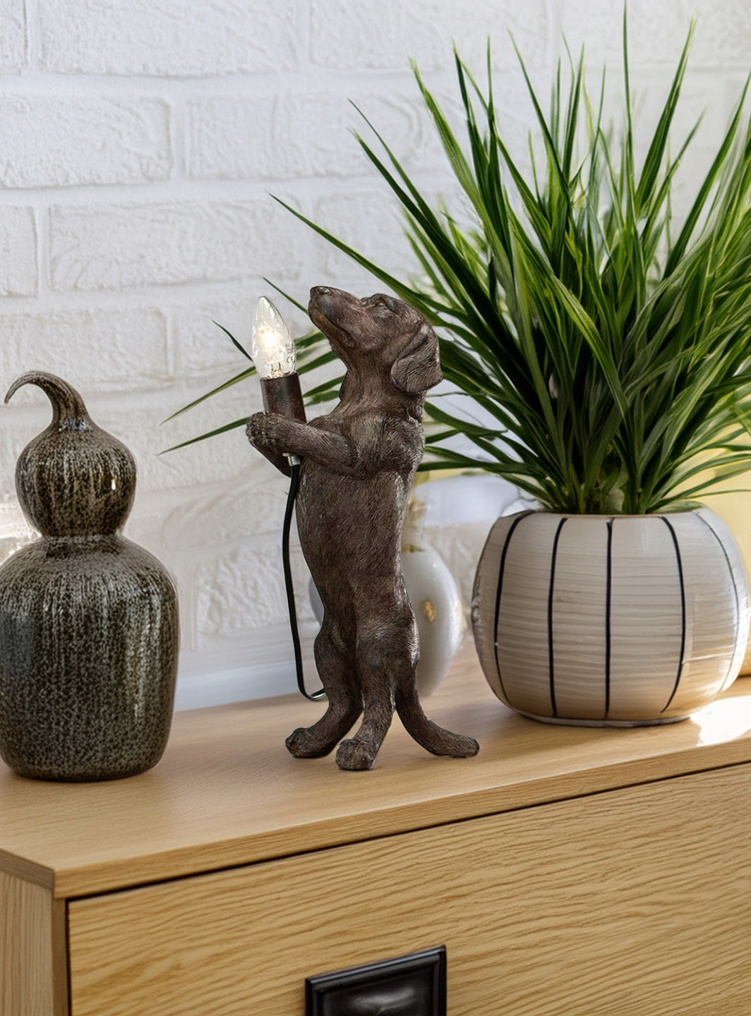 LAMPA STOŁOWA JAMNIK BRĄZOWA 36CM