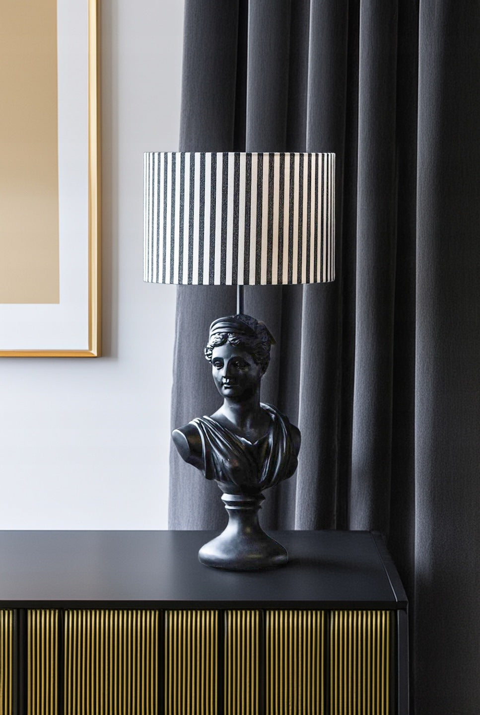 KLOSZ ABAŻUR DUŻY W PASKI DO LAMPY 30cm
