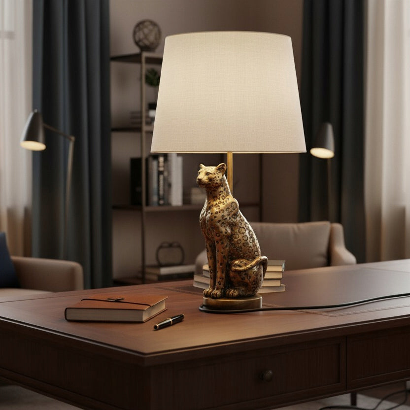 LAMPA STOŁOWA LAMPART ZŁOTA 39CM