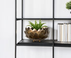 DONICZKA METALOWA KWIAT ZŁOTA PŁASKA 22CM
