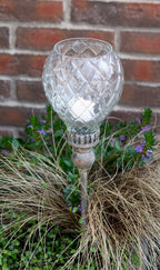 LAMPION OGRODOWY do wbicia metalowy szklany