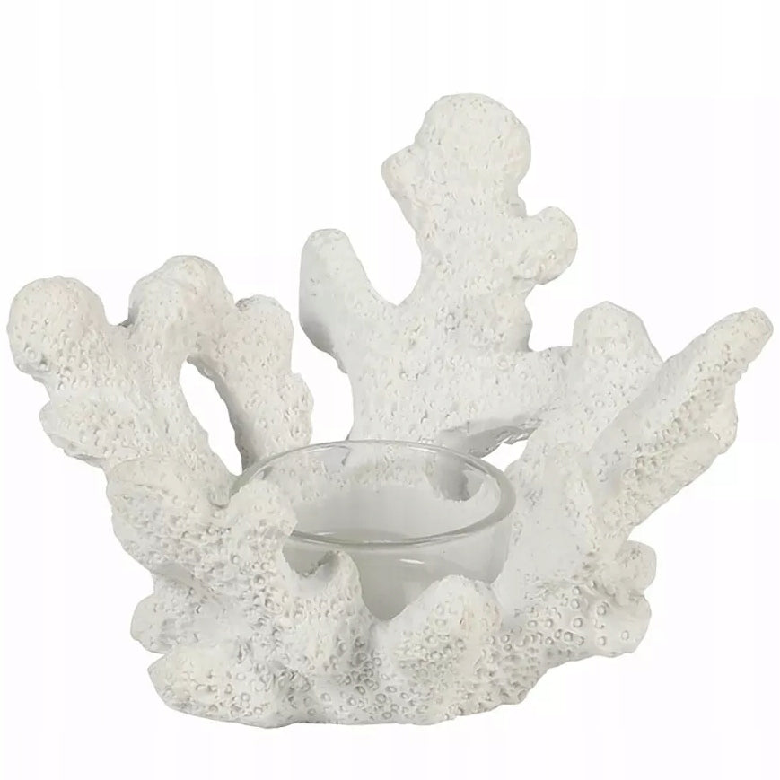 ŚWIECZNIK TEALIGHT RAFA KORALOWA BIAŁY