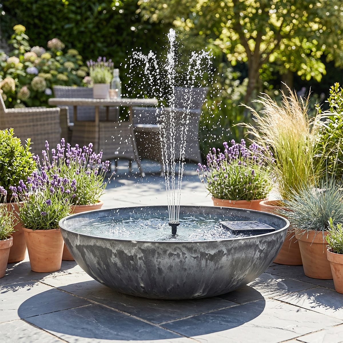 DUŻA MISA OGRODOWA 50cm DO FONTANNY OGRODU NA BALKON TARAS POIDEŁKO SZARA