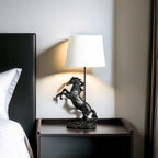 LAMPA STOŁOWA BIURKOWA NOCNA KOŃ E27 50cm Z KONIEM CZARNA OZDOBA DO DOMU