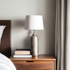 LAMPA STOŁOWA LOFT SREBRNA 53CM