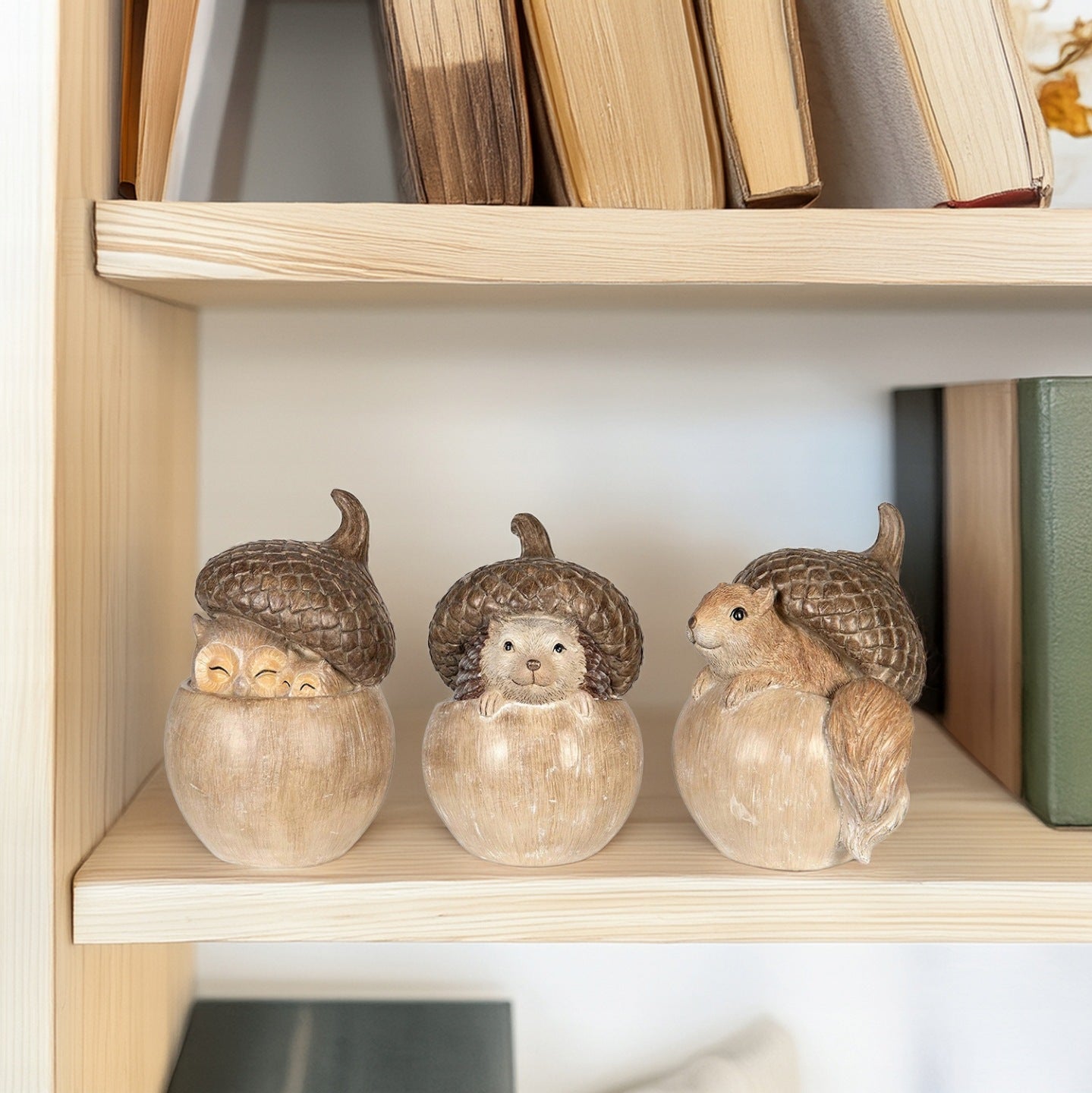 FIGURKA ŻOŁĄDŹ SOWA JEŻ WIEWIÓRKA