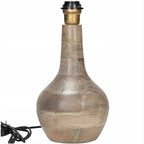 LAMPA STOŁOWA BOHO DREWNIANA 34CM