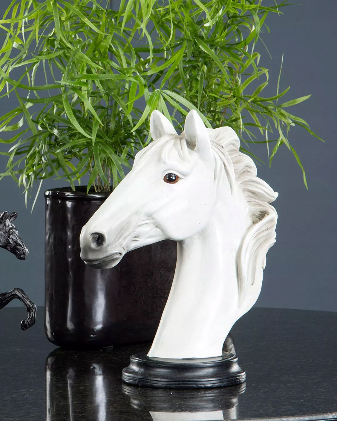 FIGURKA KOŃ GŁOWA BIAŁA 28CM