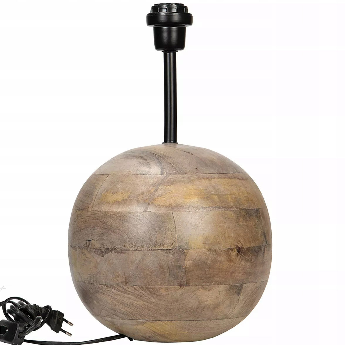 LAMPA STOŁOWA KULA BOHO DREWNIANA 24CM