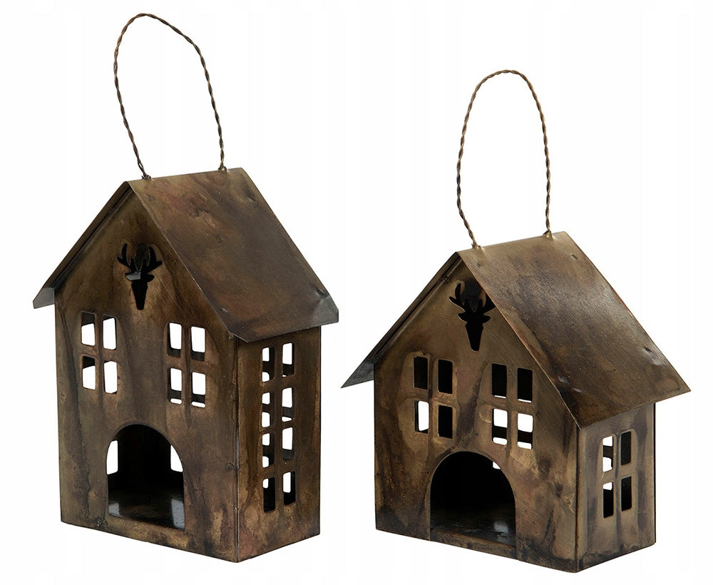 LAMPION DOMEK METALOWY KOMPLET