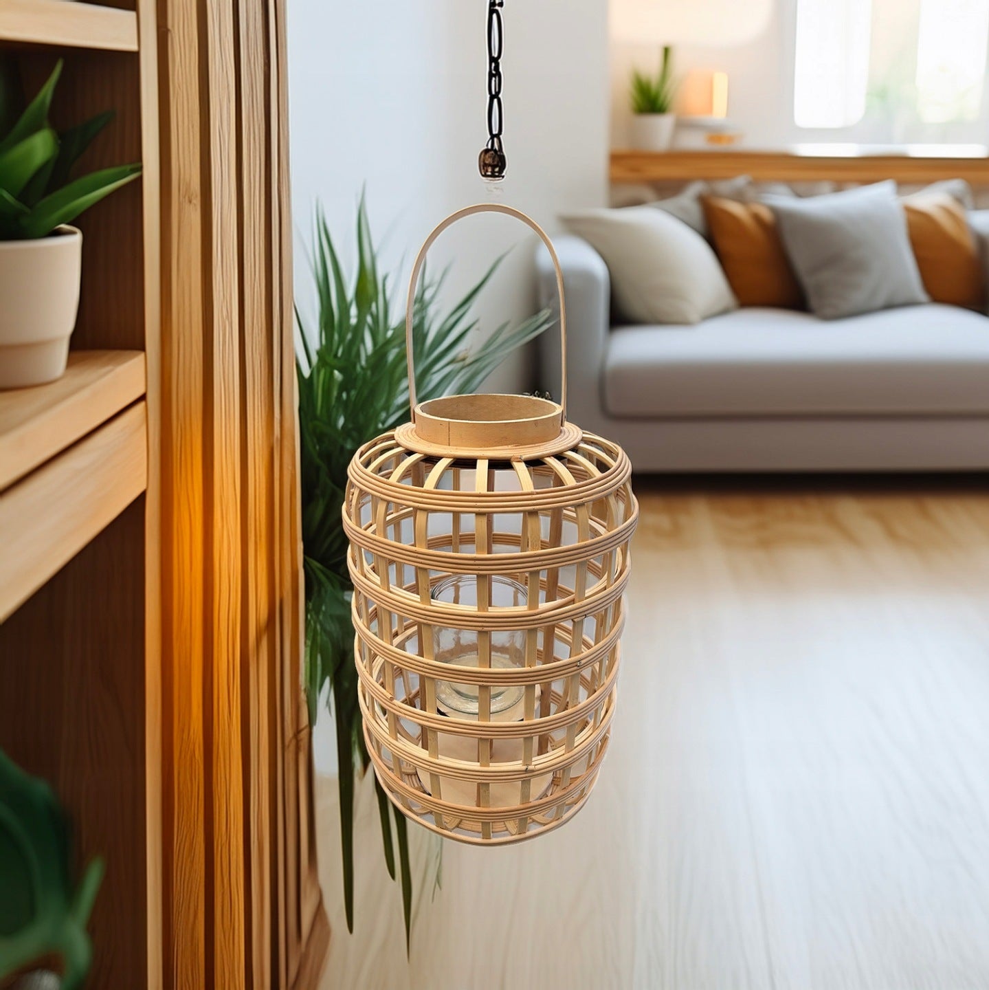 LAMPION BOHO BAMBUSOWY 46CM