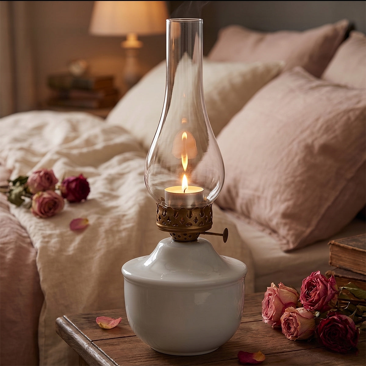 LAMPION ŚWIECZNIK TEALIGHT BIAŁY LAMPA NAFTOWA LOFT METAL DEKORACJA OZDOBA