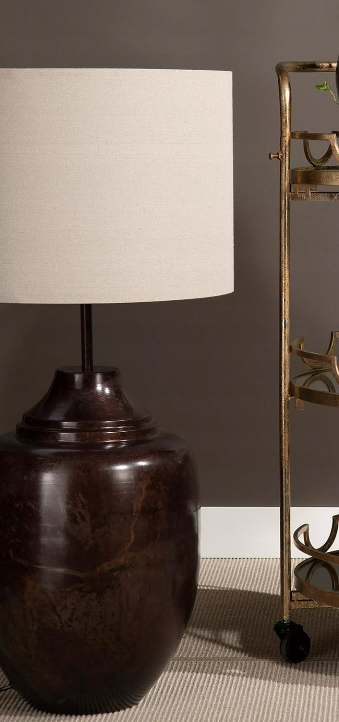LAMPA PODŁOGOWA DO CZYTANIA 71CM E27 LOFTOWA STOJĄCA STOŁOWA BRĄZOWA DUŻA