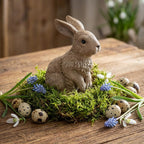 FIGURKA WIELKANOCNA ZAJĄC BEŻOWA 17CM