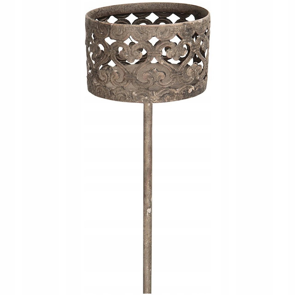 LAMPION DO WBICIA OGRODOWY METALOWY LOFT SZARY ŚWIECZNIK TEALIGHT 100cm