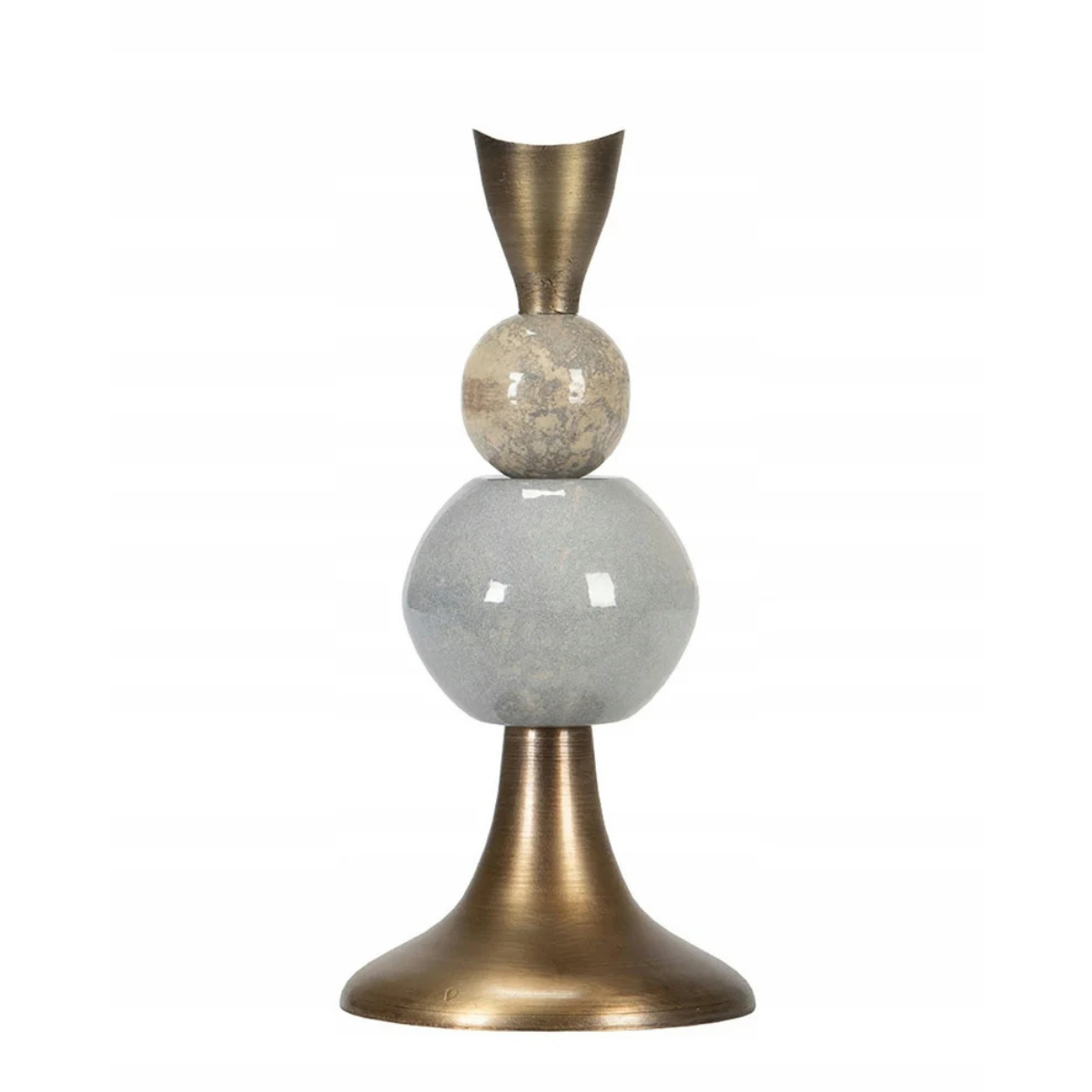 ŚWIECZNIK KAMIENIE ZŁOTY WYS. 26CM