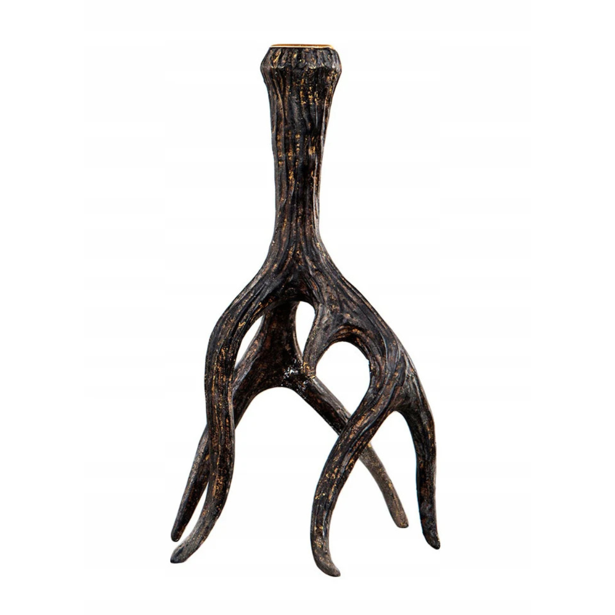 ŚWIECZNIK RÓG RENIFERA CZARNY WYS. 23CM
