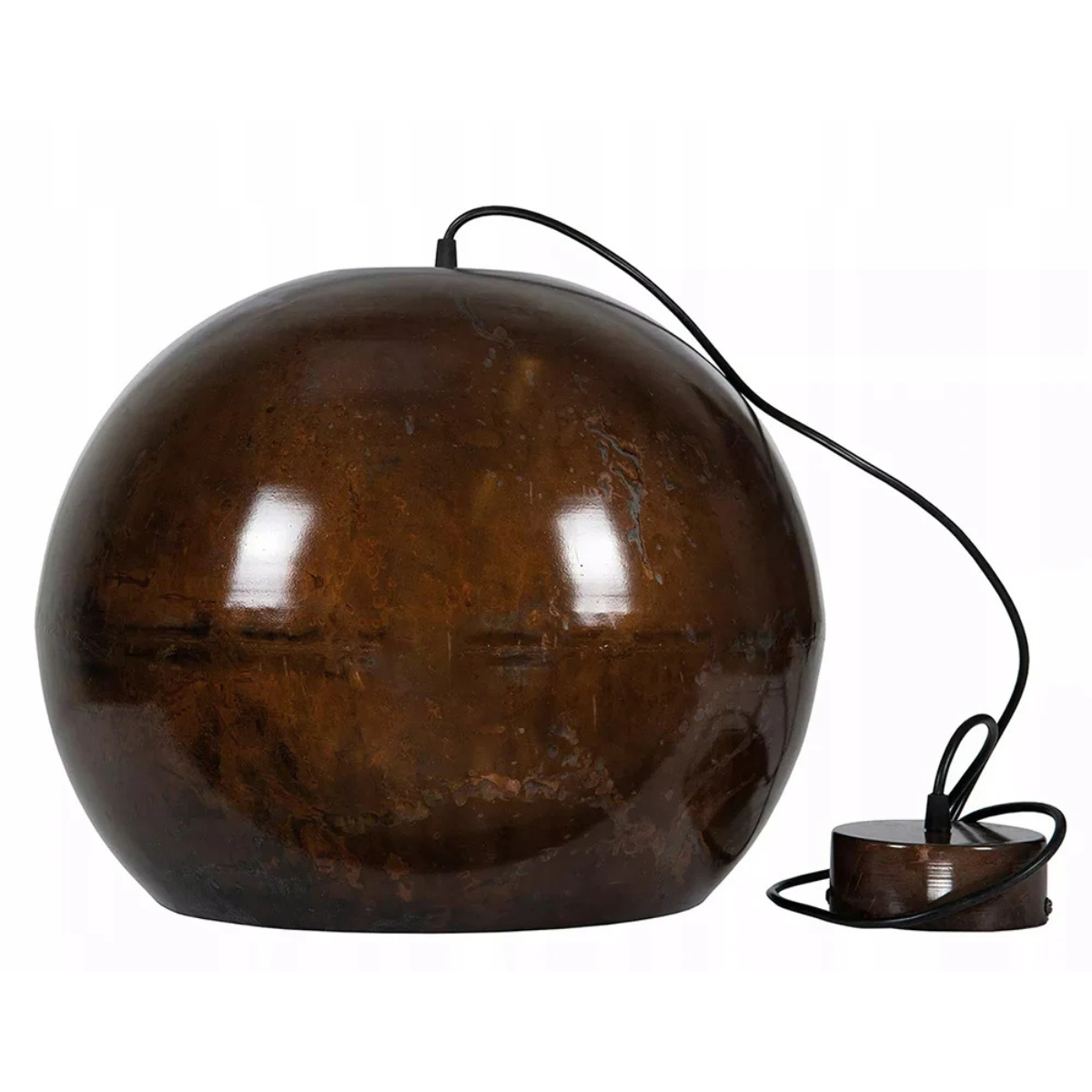 LAMPA SUFITOWA LOFT kula rdzawy brąz śr. 45cm