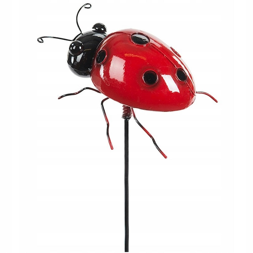 DEKORACJA OGRODOWA OZDOBA DO WBICIA W TRAWNIK OGRODU BIEDRONKA CZERWONA