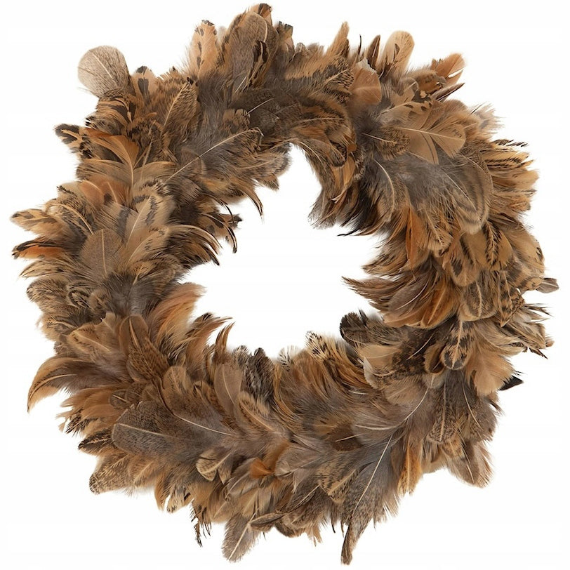 WIANEK NA DRZWI WIOSENNY 25cm BOHO NATURALNE PIÓRA JESIENNY NA ŚCIANĘ