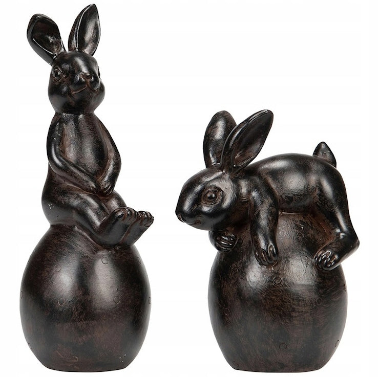 ZAJĄC WIELKANOCNY FIGURKA KRÓLIK ZAJĄCZEK CZARNA WIELKANOC ZAJĄCZKI 2 szt.