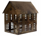 LAMPION DOMEK METALOWY 35X25CM