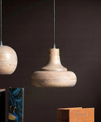 LAMPA WISZĄCA SUFITOWA BOHO DREWNO MANGO 23cm