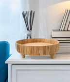 TACA BOHO NA NÓŻKACH NATURALNA 30CM