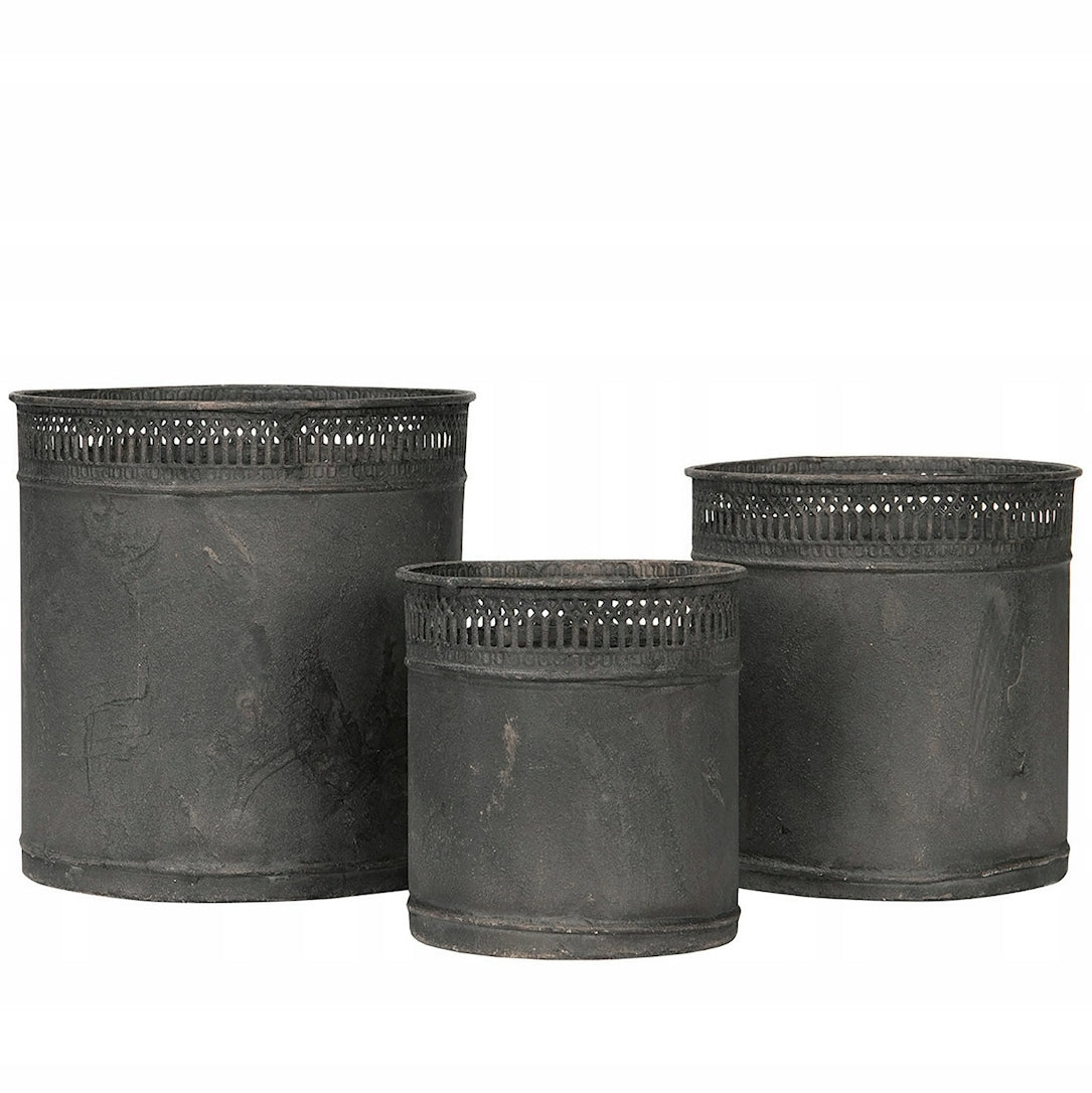 DONICZKA SZARA METALOWA LOFT 3 SZT.