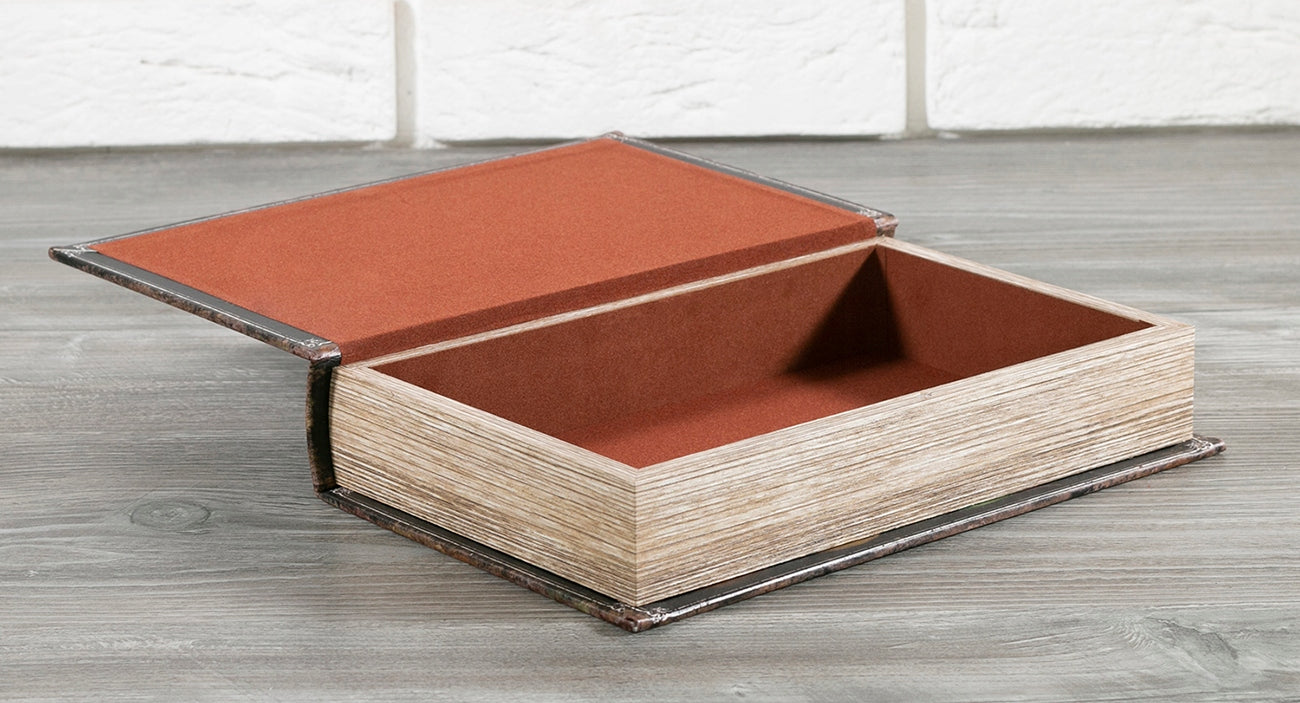 PUDEŁKO KSIĄŻKA imitacja skóry kwiaty 26x17cm