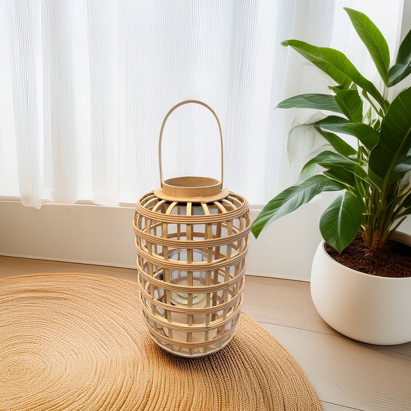 LAMPION BOHO BAMBUSOWY 46CM