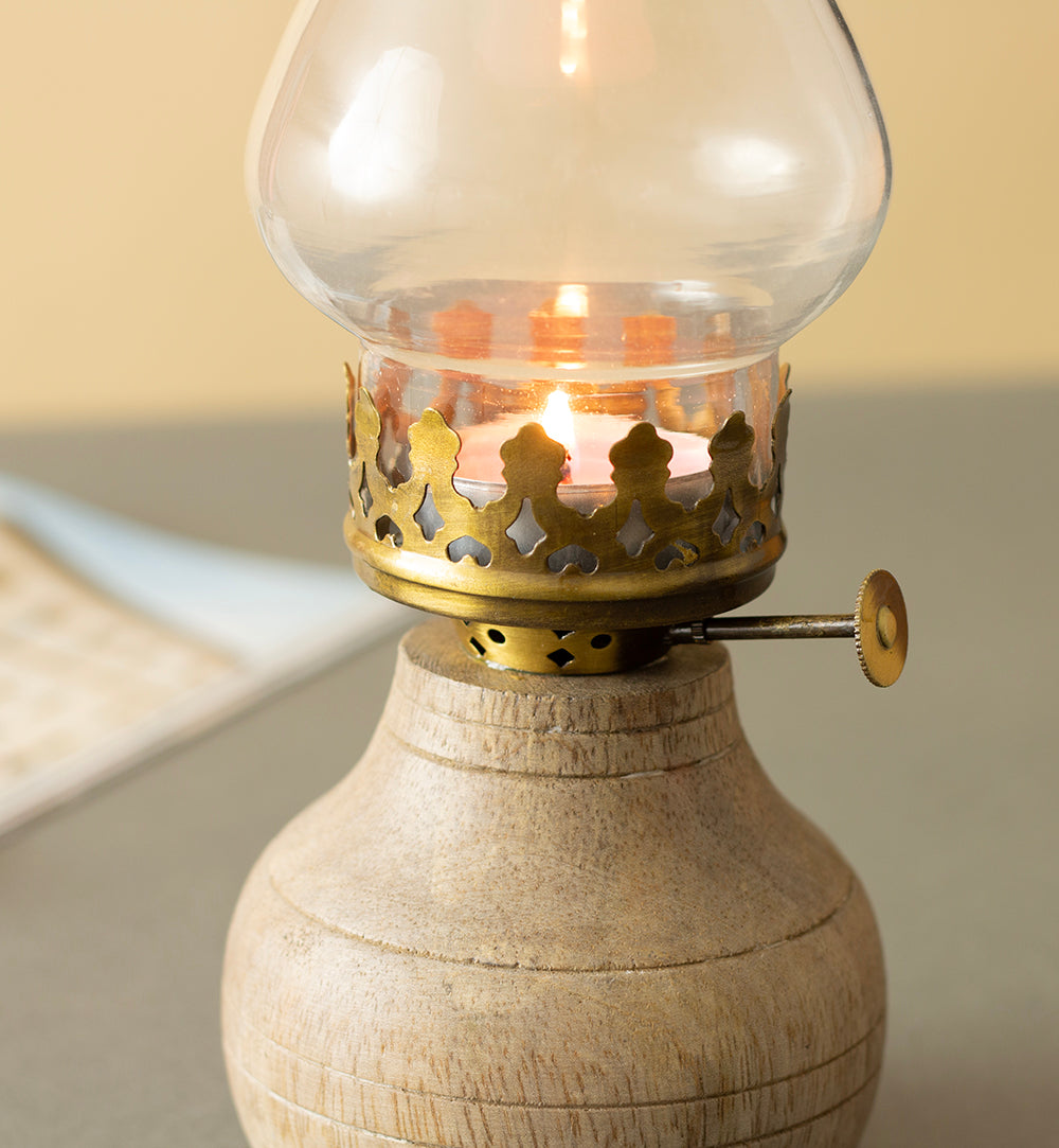 ŚWIECZNIK LAMPA NAFTOWA IMITACJA WYS. 22CM