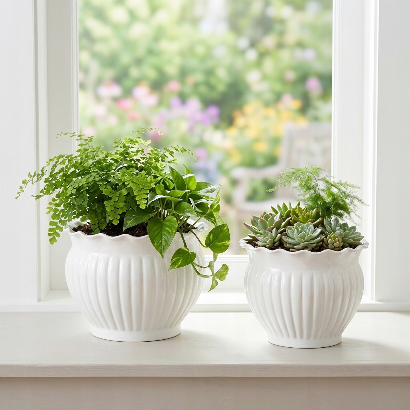 biale-oslonki-ceramiczne-na-parapet-ekspozycja-roslin