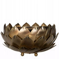DONICZKA METALOWA KWIAT ZŁOTA PŁASKA 22CM