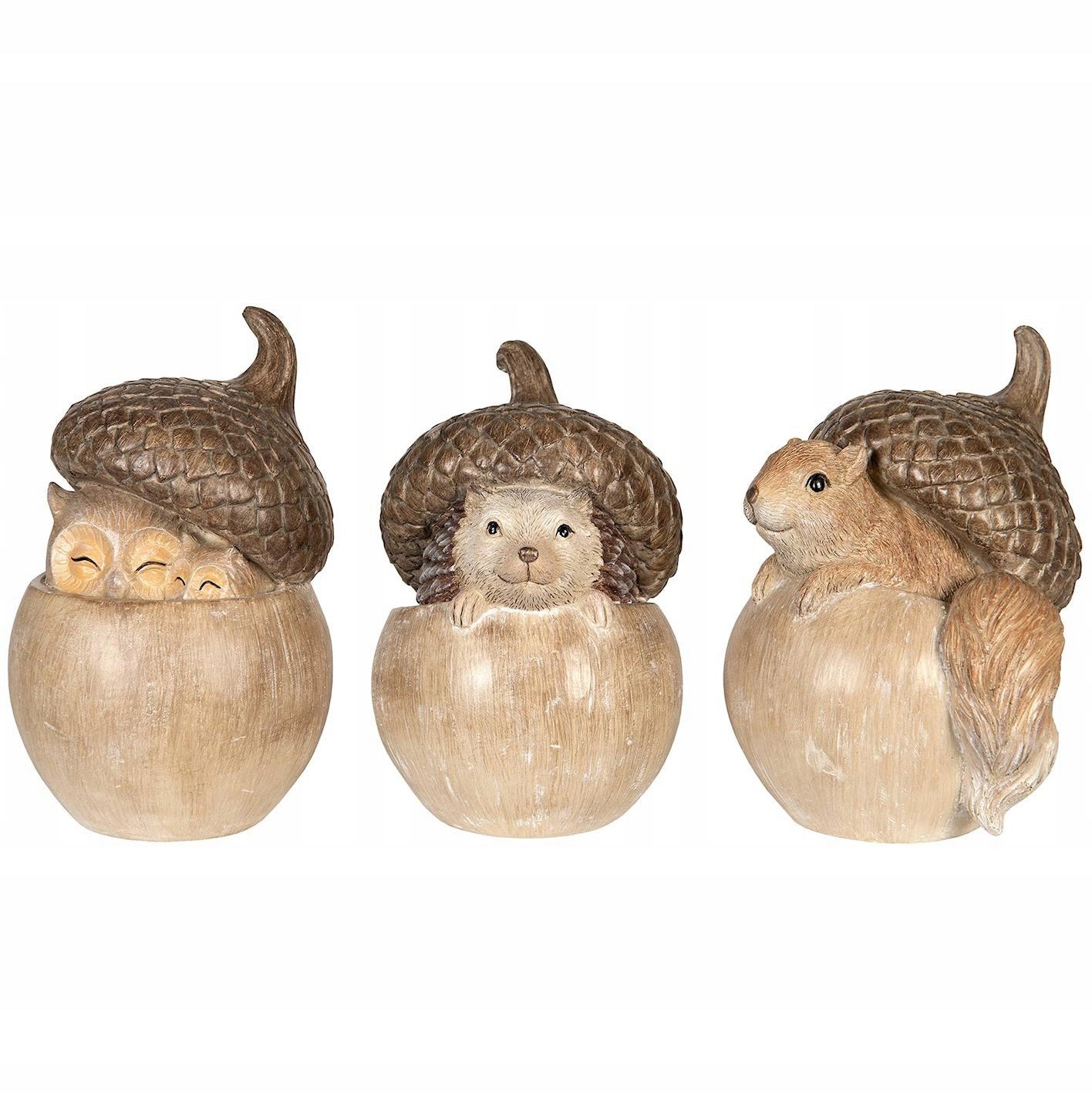 FIGURKA ŻOŁĄDŹ SOWA JEŻ WIEWIÓRKA