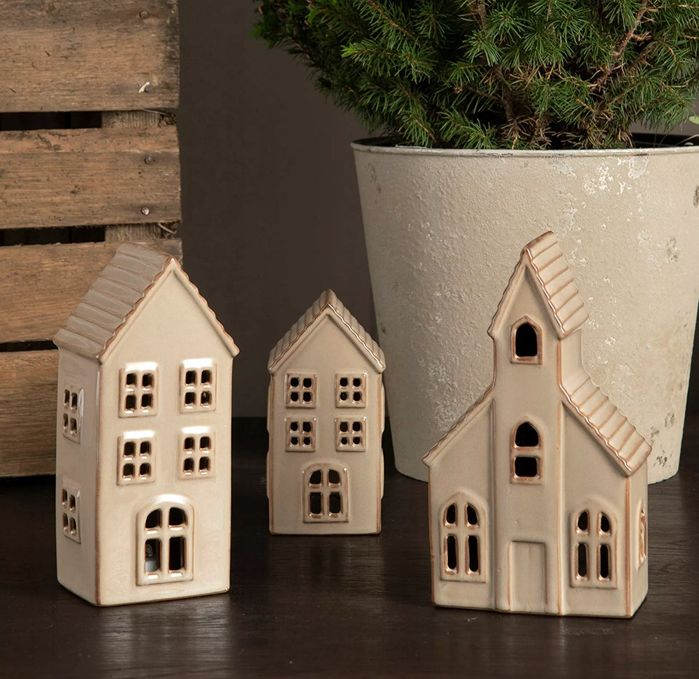 FIGURKA DOMEK LAMPKA CERAMICZNA 18X11CM