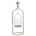 LAMPION LATARNIA ZŁOTY SZKŁO METAL 40CM