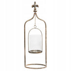 LAMPION LATARNIA ZŁOTY SZKŁO METAL 40CM