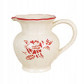 DZBANEK CERAMICZNY BIAŁY CZERWONY 1L