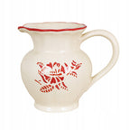 DZBANEK CERAMICZNY BIAŁY CZERWONY 1L