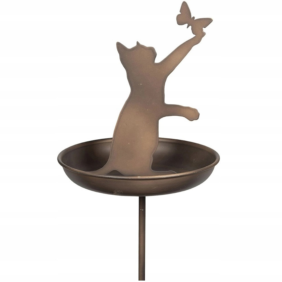 POIDEŁKO MISA DLA PTAKÓW OGRODOWA DUŻA KOT MOTYL DO WBICIA MISKA POIDŁO