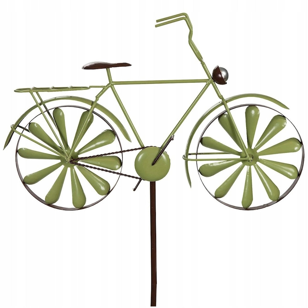 WIATRAK OGRODOWY METALOWY DO OGRODU DO WBICIA ROWER ZIELONY DUŻY 50cm